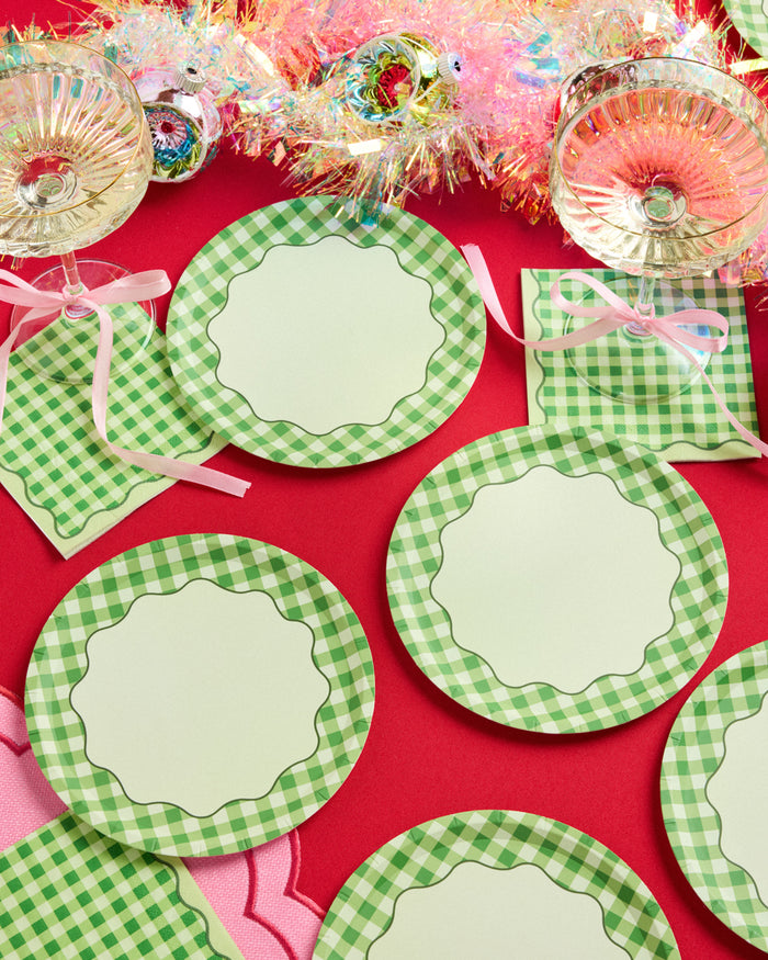 Christmas Cottage Plates - 10 paper plates, 7in