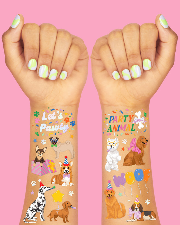 Dog Lover Tats - 44 foil temporary tattoos