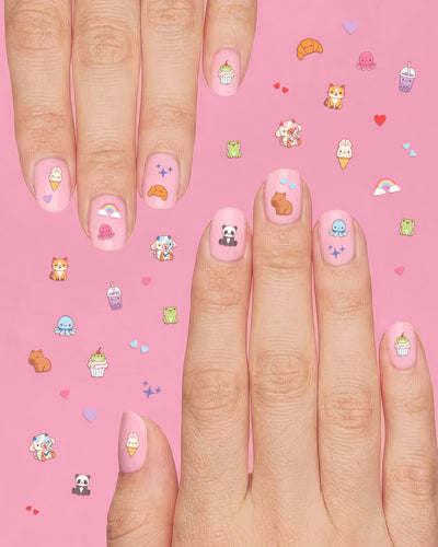 Kawaii Animals Nail Stickers - 600pc set