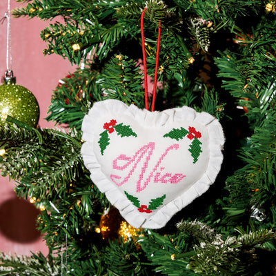 Naughty or Nice Ornament - cross stitch ornament