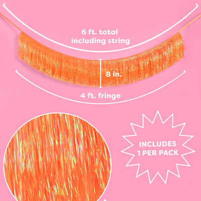 Orange Fringe Banner - iridescent banner