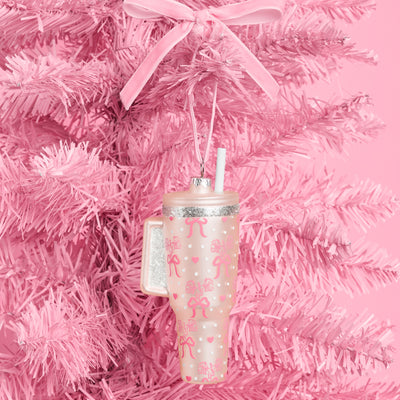Girly Tumbler Ornament - Glass Christmas Ornament