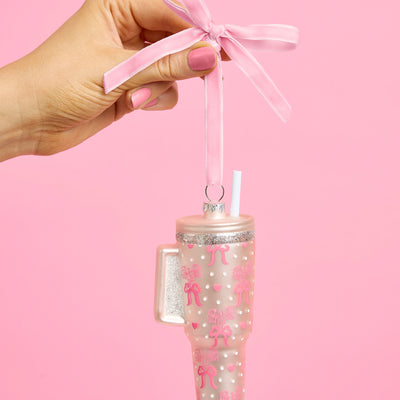 Girly Tumbler Ornament - Glass Christmas Ornament