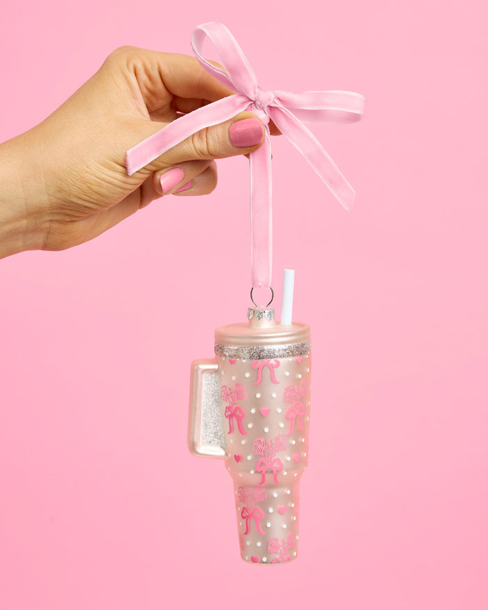 Girly Tumbler Ornament - Glass Christmas Ornament