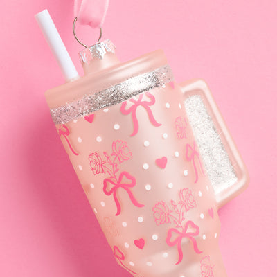 Girly Tumbler Ornament - Glass Christmas Ornament