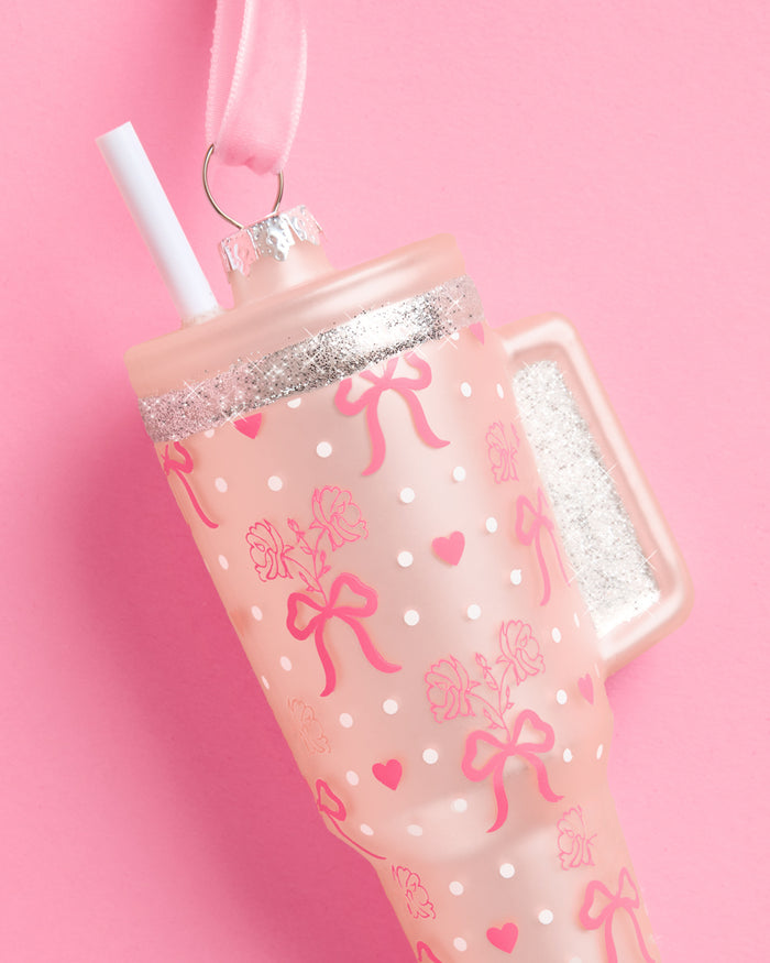 Girly Tumbler Ornament - Glass Christmas Ornament