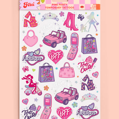 Let's Go Party Tattoo - 42 temporary tattoos