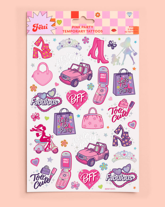Let's Go Party Tattoo - 42 temporary tattoos