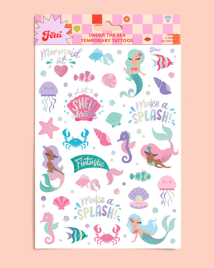 Mermazing Tats - 112 temporary tattoos packaging