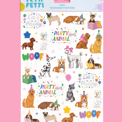 Dog Lover Tats - 44 foil temporary tattoos
