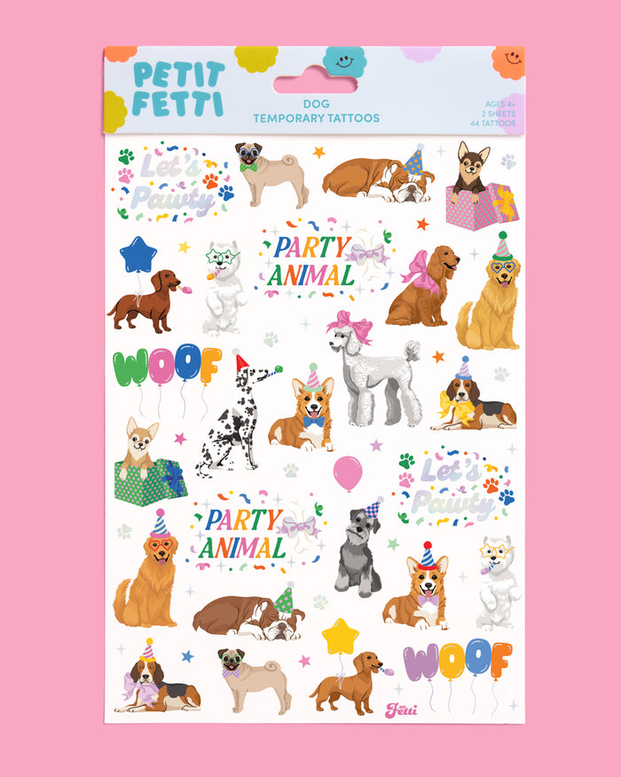 Dog Lover Tats - 44 foil temporary tattoos