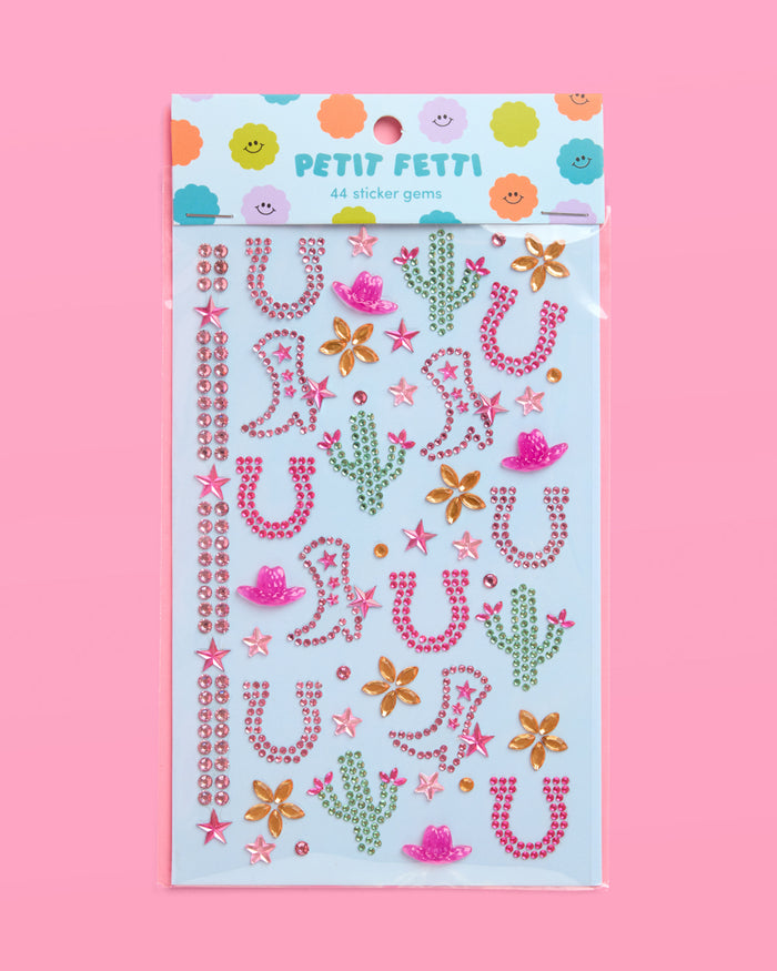 Western Cowgirl Gem Set - 44 adhesive face gems
