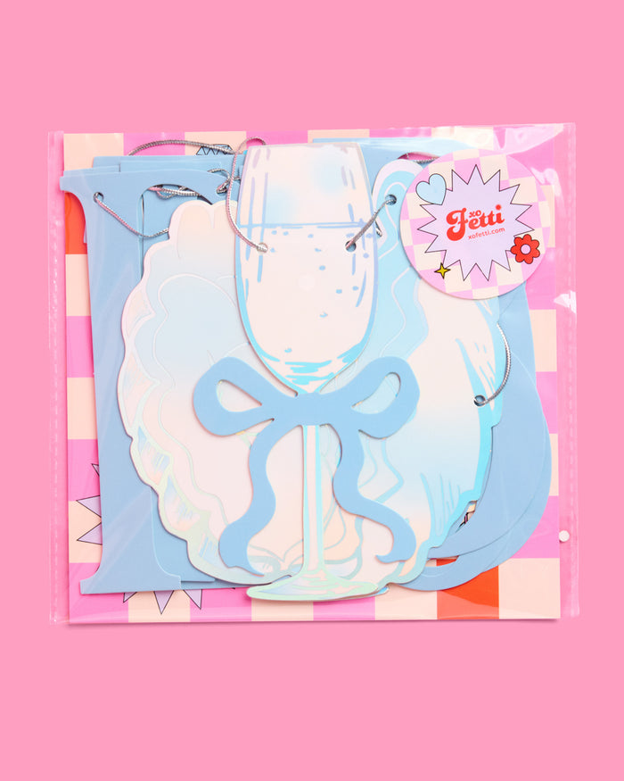 Seashells & Wedding Bells Banner - iridescent foil banner