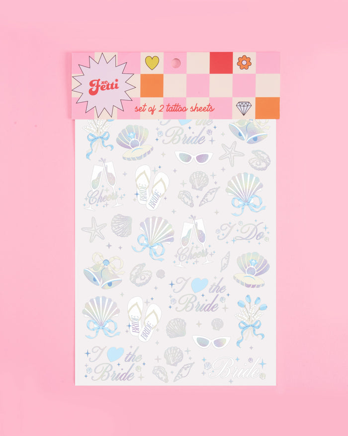 Seashells & Wedding Bells Tats - 60 temporary tattoos