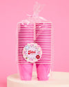 Baby Pink Shot Glasses - 50 plastic shot glasses
