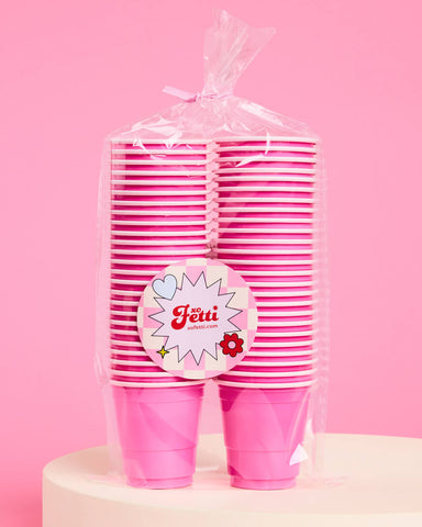 Baby Pink Shot Glasses - 50 plastic shot glasses