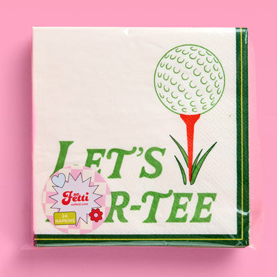 Golf Napkins - 24 green and white napkins