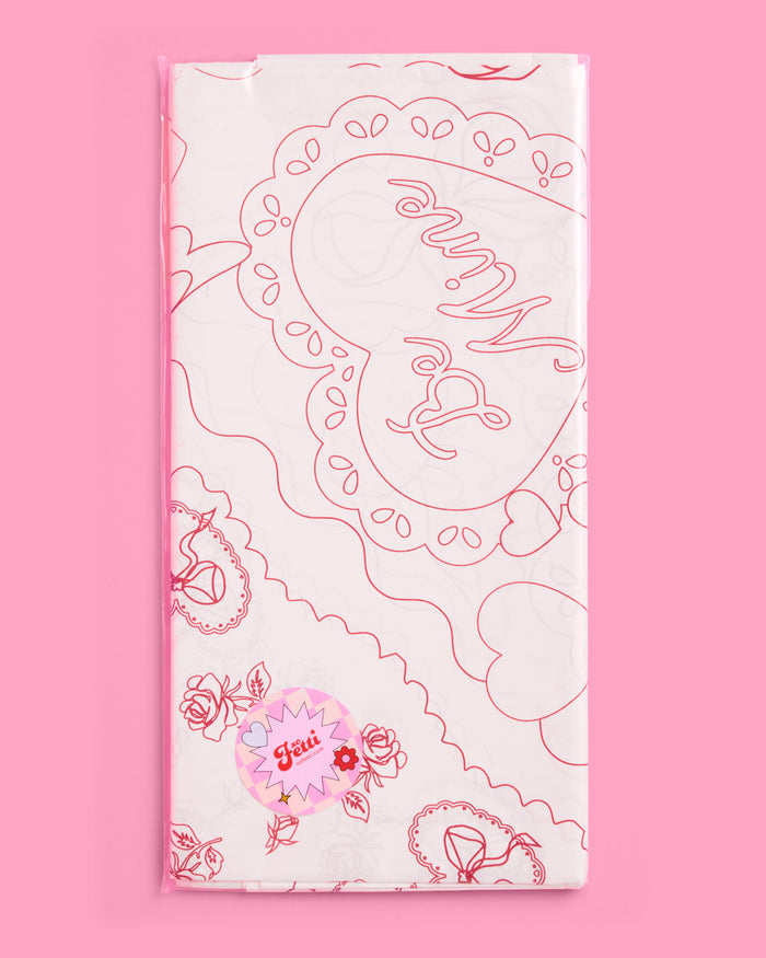 Be Mine Coloring Tablecloth - paper tablecloth