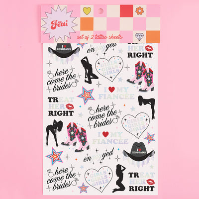 Bride Pride Tats - 52 foil temporary tattoos