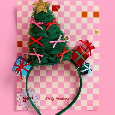Christmas Tree Headband - green tulle headband