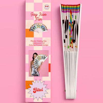 Pride Gay Icon Fan - iridescent folding fan