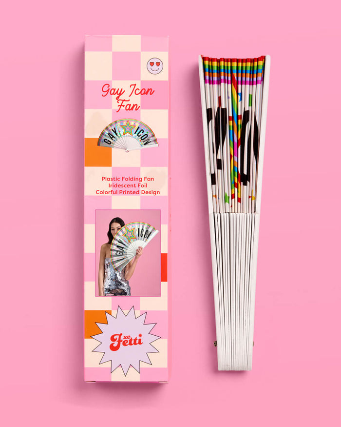 Pride Gay Icon Fan - iridescent folding fan