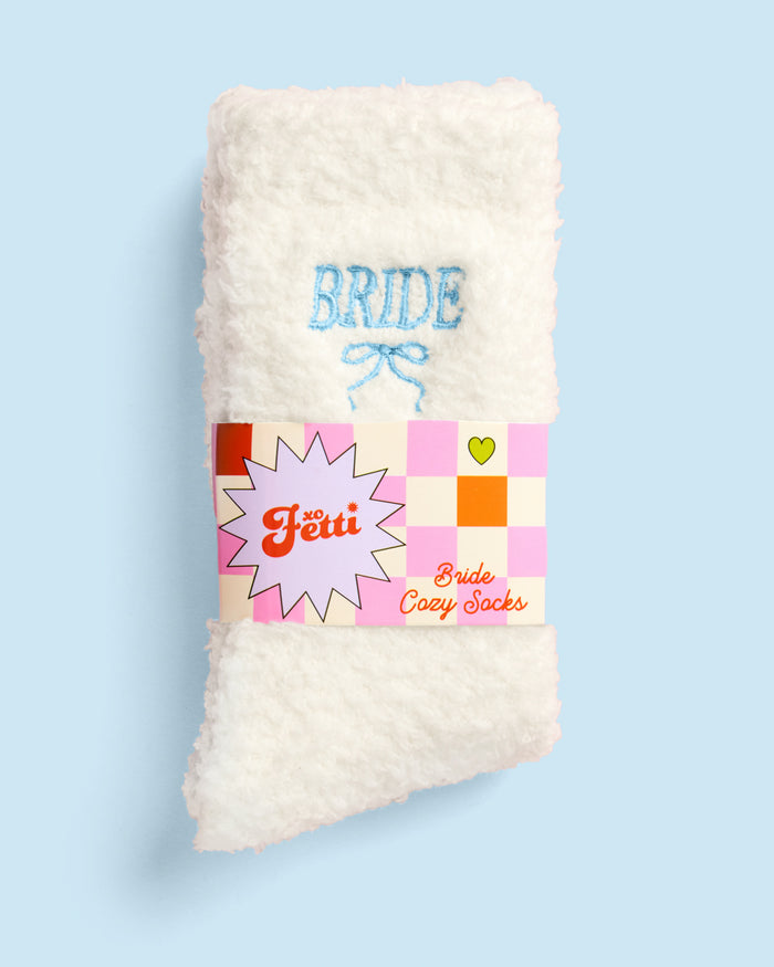 Bride Cloud Socks - fuzzy ivory socks packaging