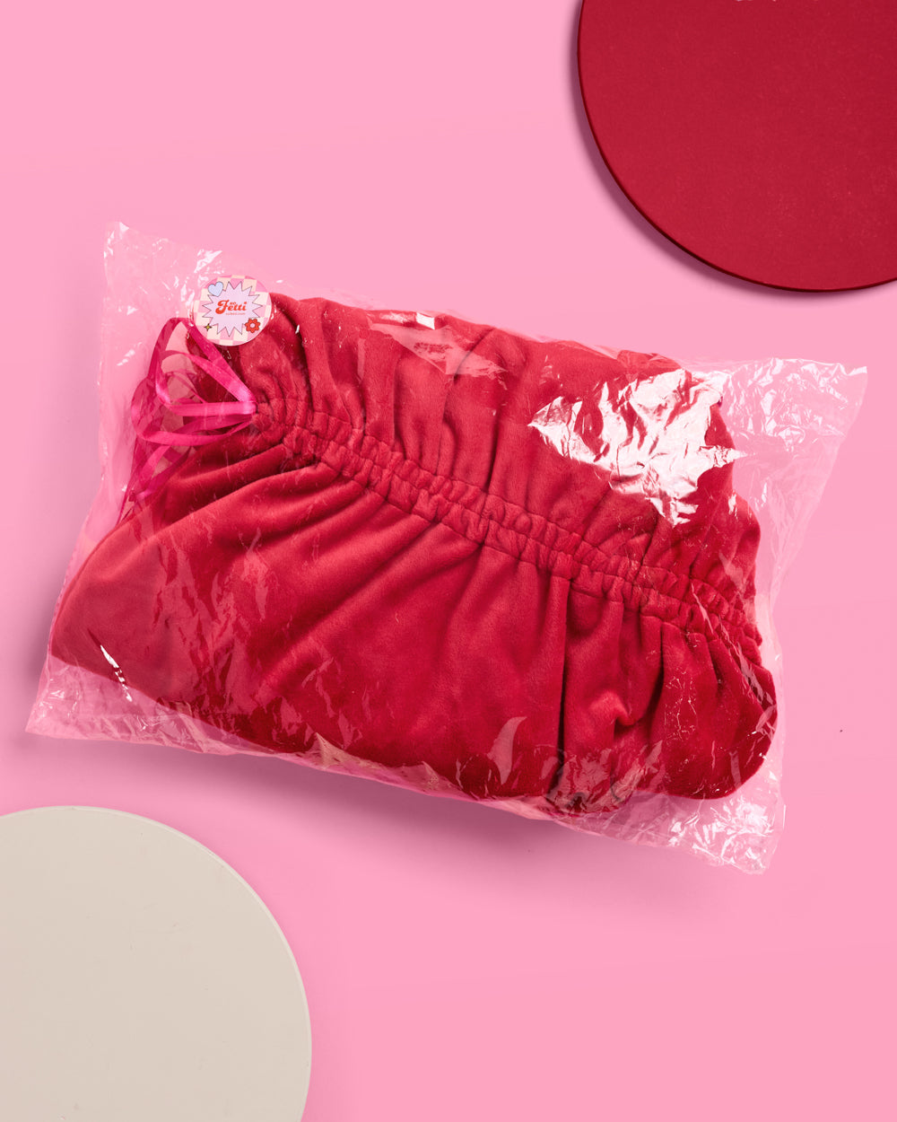 Red Velvet Tree Skirt - ruched tree skirt