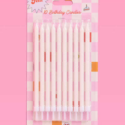 White Glitter Candles - 10 glitter candles