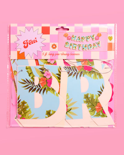 Tropical Birthday Banner - matte colorful banner