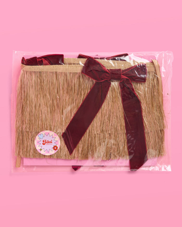 Gilded Bow Banner - layered fringe + velvet bows