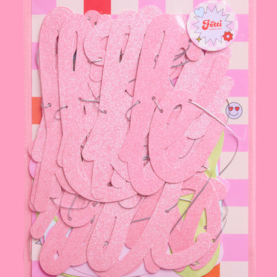 Last Pickle Banner - pink glitter banner