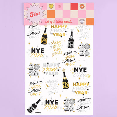 Metallic NYE Tats - 40 foil temporary tattoos