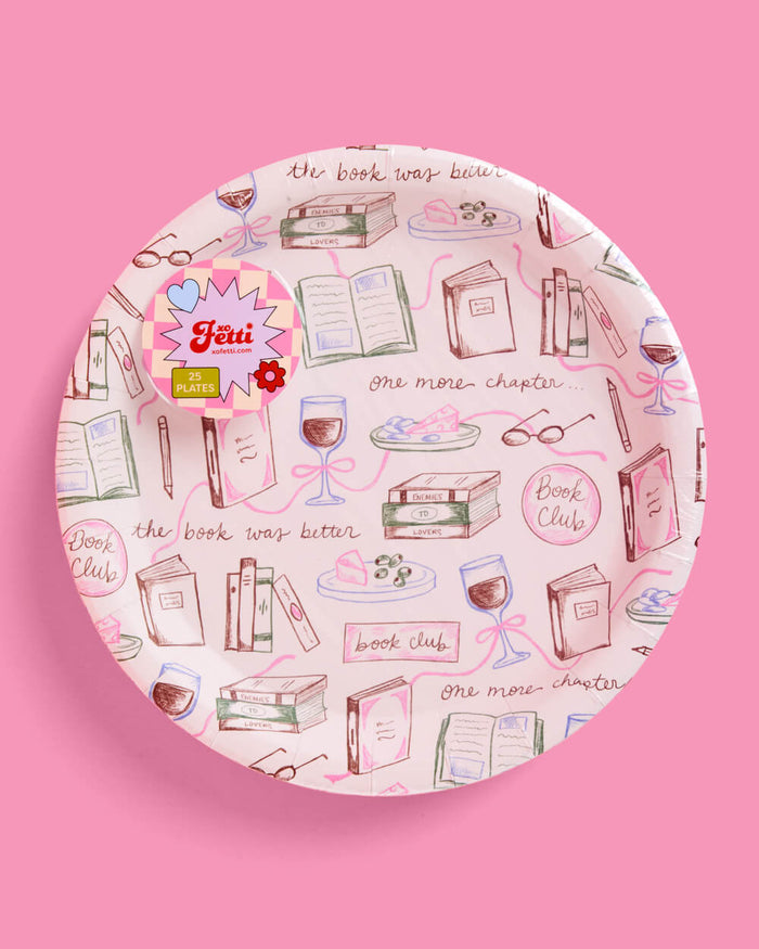 Book Club Plates - 25 paper plates