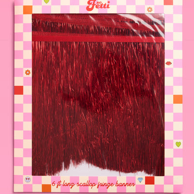 Red Fringe Banner - scalloped banner