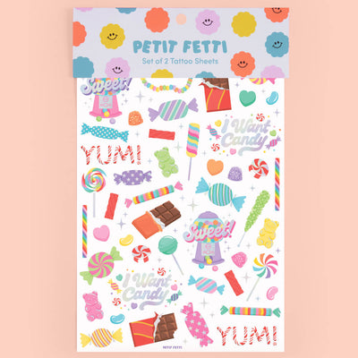I Want Candy Tats - 72 foil temporary tattoos
