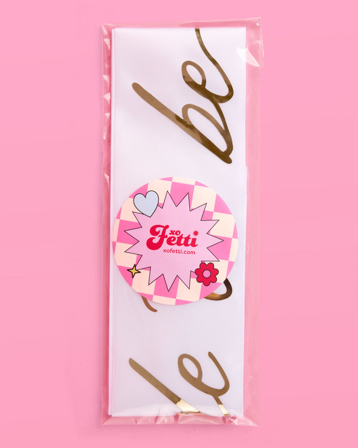 Classic Bride Sash - white satin sash