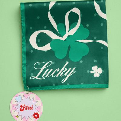 Kiss me, I'm Irish Headscarf - green silk headscarf