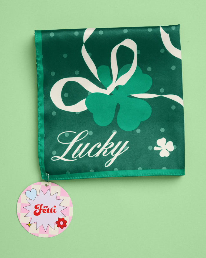 Kiss me, I'm Irish Headscarf - green silk headscarf