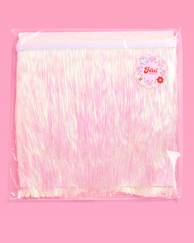 Iridescent Scallop Fringe - layered tinsel banner