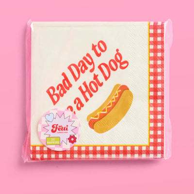Bad Day to Be a Hot Dog Napkins - 25 cocktail napkins
