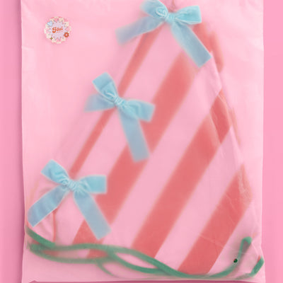 Candy Cane Tree Skirt - pink and red striped tree skirt