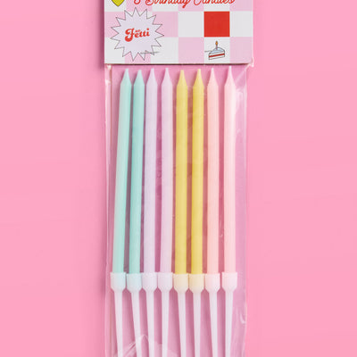 Skinny Party Candles - 5" pastel candles