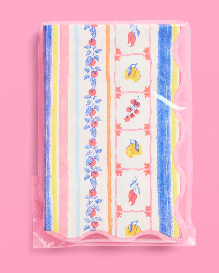 Italian Capri Napkins - 25 wavy edge napkins