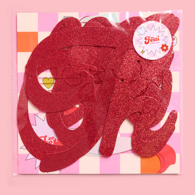 That's Amore Banner - red glitter banner