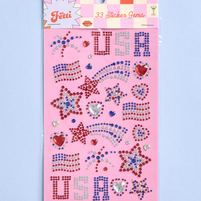 USA Face Gems - 33 adhesive gems