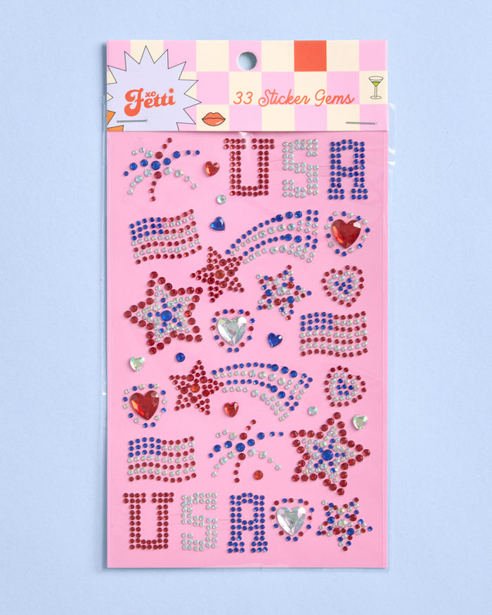 USA Face Gems - 33 adhesive gems