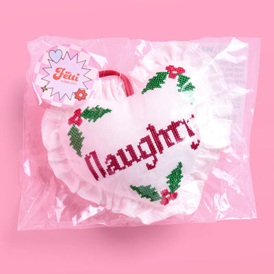 Naughty or Nice Ornament - cross stitch ornament