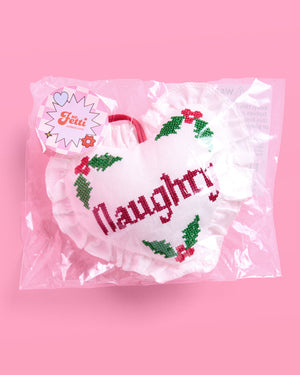 Naughty or Nice Ornament - cross stitch ornament