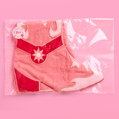 Cowgirl Boot Stocking - pink and red stocking